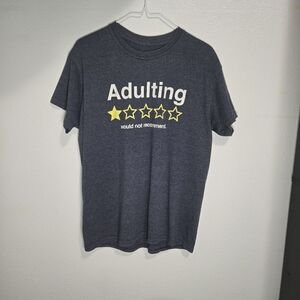 Funny “Adulting – 1 Star, Would Not Recommend” T-Shirt – Men’s Size M